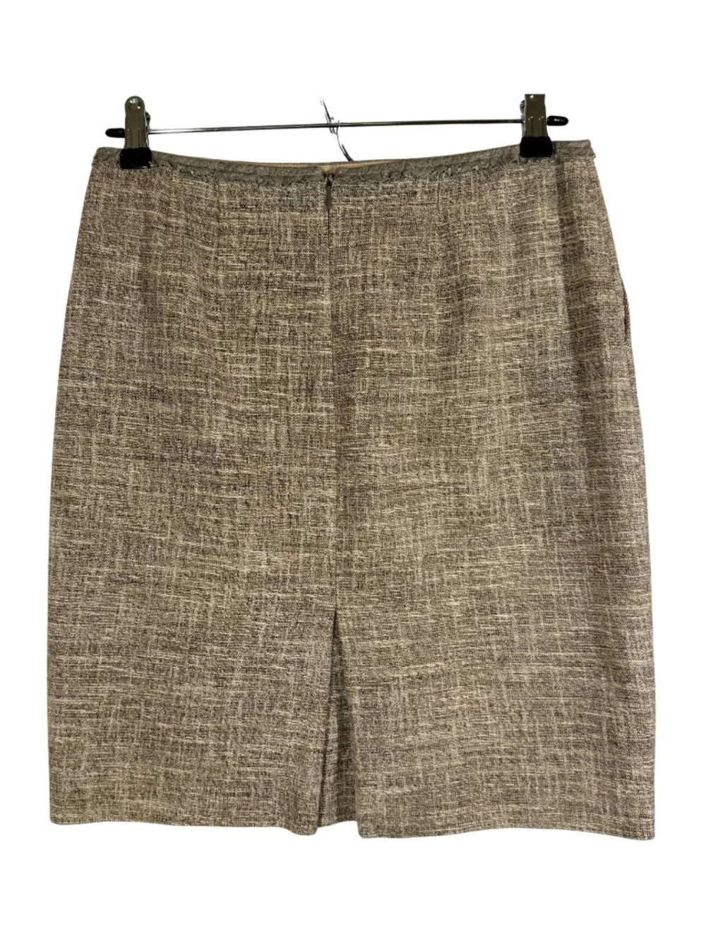Ann Taylor Petites 4P Tan Tweed Pencil Skirt Italian Fabric Lined